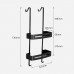 Black Hanging Bath Shelves Bathroom Shelf Organizer Nail  free Shampoo Holder