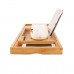 Multifunctional Bamboo Bathtub Rack Retractable Storage Shelf for Bathroom