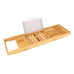 Multifunctional Bamboo Bathtub Rack Retractable Storage Shelf for Bathroom