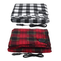 150 110CM Electric Car Blanket Heated 12V Fleece Travel Throw Blanket Warm Gift